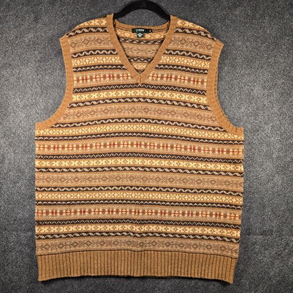 J. Crew Other - NWOT J.Crew Fair Isle 100% Lambswool Sweater Vest Masc Size XL V-Neck